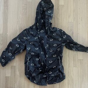 Hem Kids Black Raincoat with Cloud Design